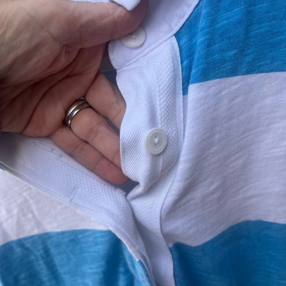 J. Crew Blue and White Striped Women's Rugby Top size L - Picture 5 of 5
